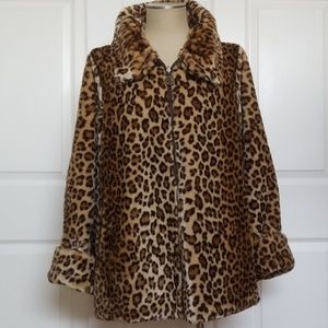 🐆NWOT Dennis Basso Reversable Faux Fur Jacket